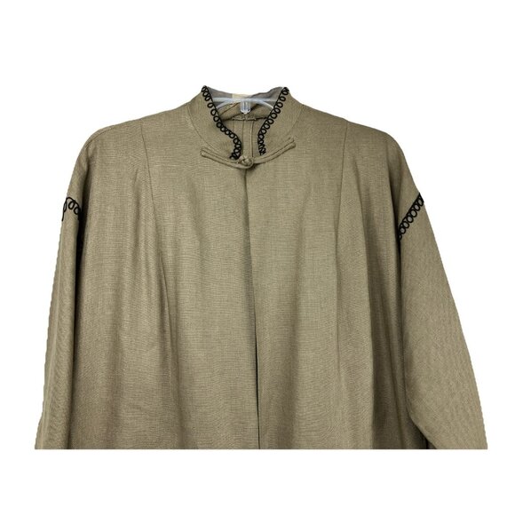 C 1970s Bonnie Cashin Linen Coat Duster Mon Symbol Mandarin Collar - Picture 2 of 7